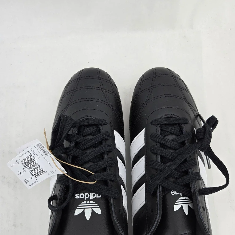 Adidas Taekwondo LA Black White Gum Leather Sneakers JR6807 Mens 7 Womens 8